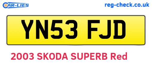 YN53FJD are the vehicle registration plates.