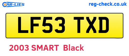 LF53TXD are the vehicle registration plates.
