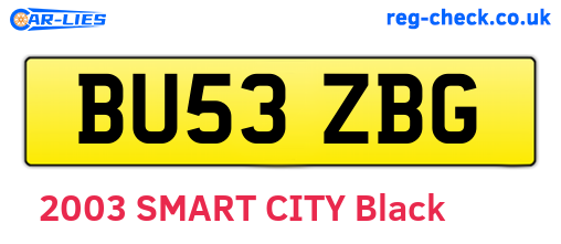 BU53ZBG are the vehicle registration plates.