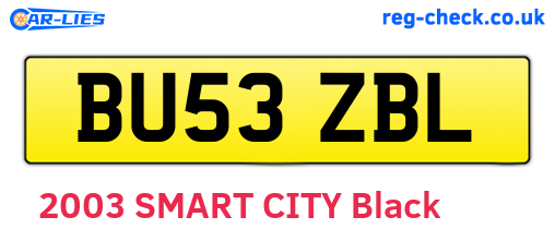 BU53ZBL are the vehicle registration plates.