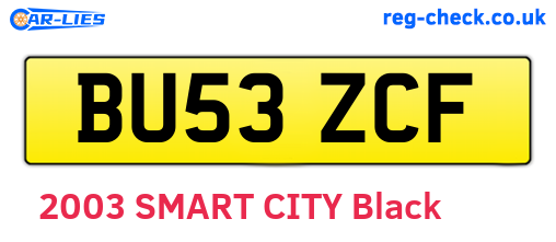BU53ZCF are the vehicle registration plates.