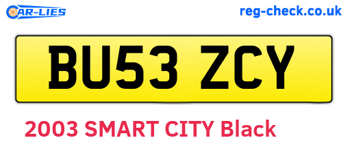 BU53ZCY are the vehicle registration plates.