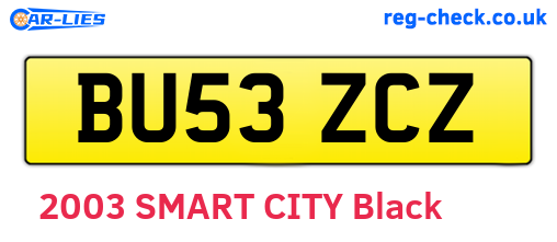 BU53ZCZ are the vehicle registration plates.