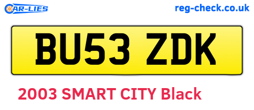 BU53ZDK are the vehicle registration plates.