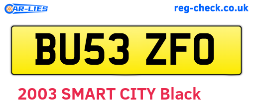 BU53ZFO are the vehicle registration plates.