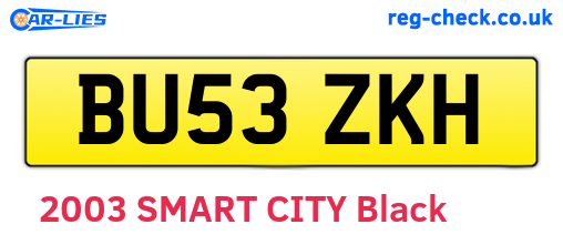 BU53ZKH are the vehicle registration plates.