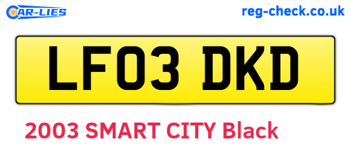 LF03DKD are the vehicle registration plates.