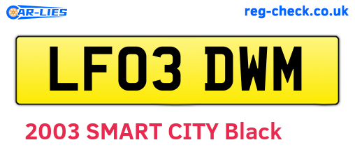 LF03DWM are the vehicle registration plates.
