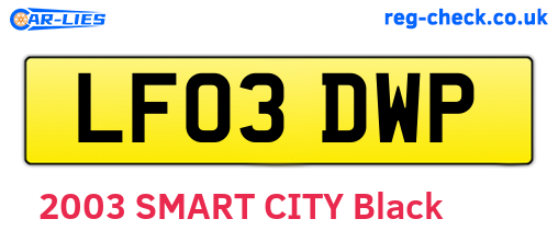 LF03DWP are the vehicle registration plates.
