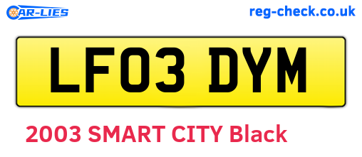 LF03DYM are the vehicle registration plates.