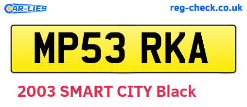 MP53RKA are the vehicle registration plates.
