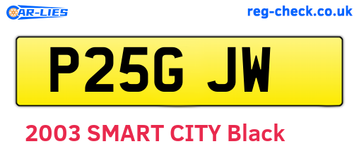 P25GJW are the vehicle registration plates.
