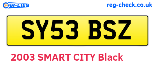 SY53BSZ are the vehicle registration plates.