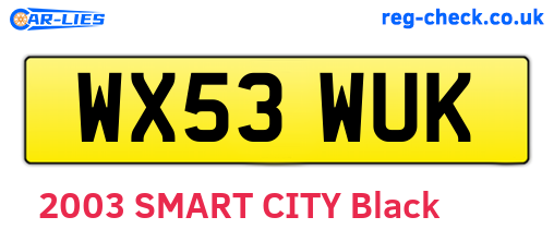 WX53WUK are the vehicle registration plates.