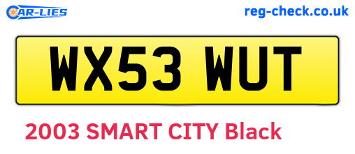 WX53WUT are the vehicle registration plates.