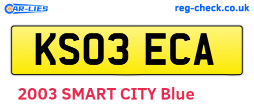 KS03ECA are the vehicle registration plates.
