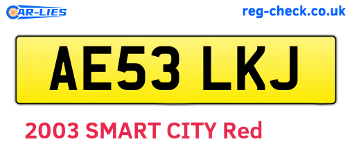 AE53LKJ are the vehicle registration plates.