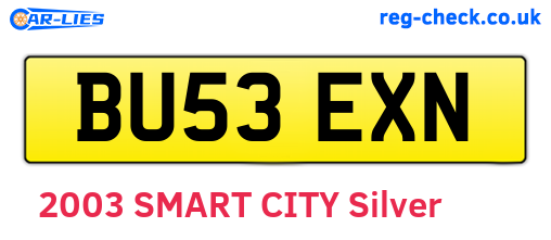 BU53EXN are the vehicle registration plates.