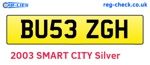 BU53ZGH are the vehicle registration plates.
