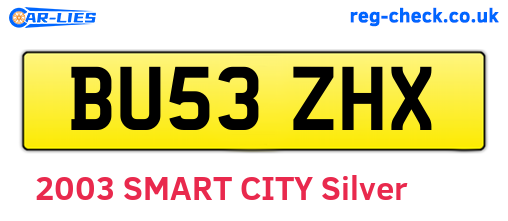 BU53ZHX are the vehicle registration plates.