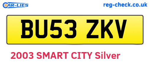 BU53ZKV are the vehicle registration plates.