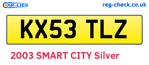 KX53TLZ are the vehicle registration plates.