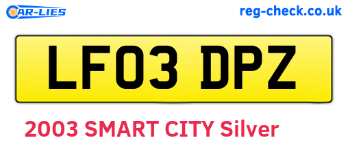 LF03DPZ are the vehicle registration plates.