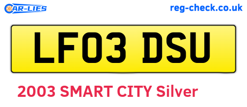 LF03DSU are the vehicle registration plates.