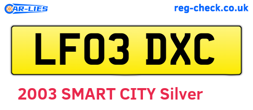 LF03DXC are the vehicle registration plates.
