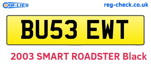 BU53EWT are the vehicle registration plates.