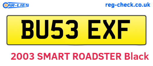 BU53EXF are the vehicle registration plates.