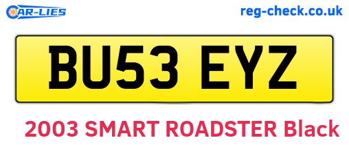 BU53EYZ are the vehicle registration plates.