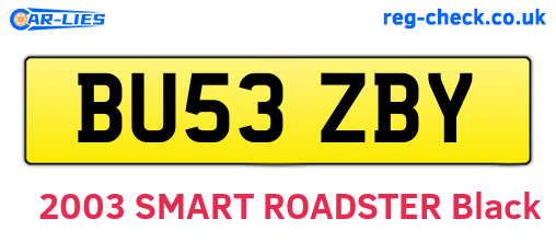 BU53ZBY are the vehicle registration plates.