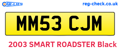 MM53CJM are the vehicle registration plates.