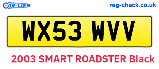 WX53WVV are the vehicle registration plates.