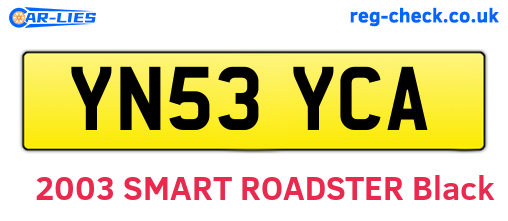 YN53YCA are the vehicle registration plates.