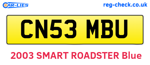 CN53MBU are the vehicle registration plates.
