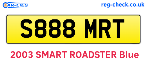 S888MRT are the vehicle registration plates.