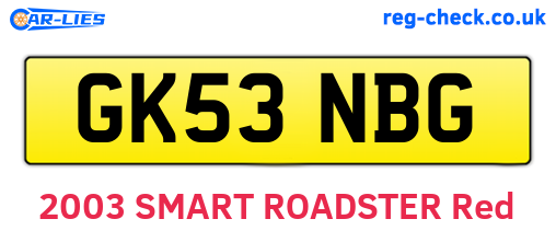 GK53NBG are the vehicle registration plates.