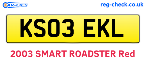 KS03EKL are the vehicle registration plates.