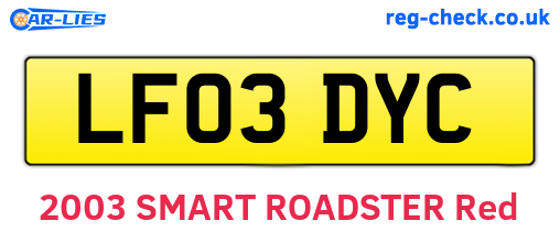 LF03DYC are the vehicle registration plates.