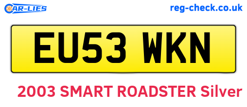 EU53WKN are the vehicle registration plates.