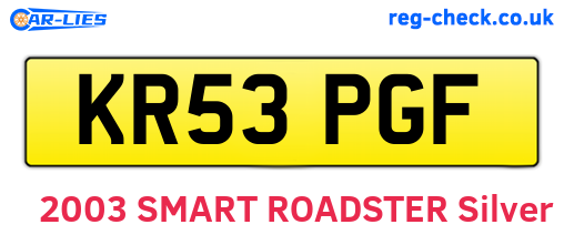 KR53PGF are the vehicle registration plates.