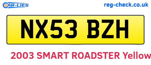 NX53BZH are the vehicle registration plates.