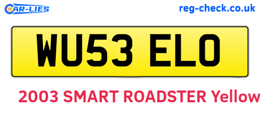 WU53ELO are the vehicle registration plates.