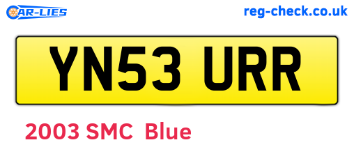 YN53URR are the vehicle registration plates.