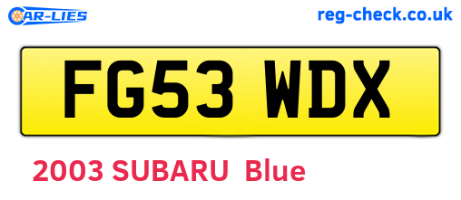 FG53WDX are the vehicle registration plates.