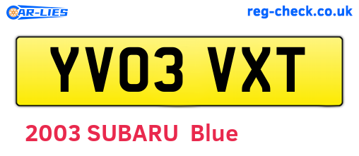 YV03VXT are the vehicle registration plates.