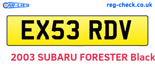 EX53RDV are the vehicle registration plates.