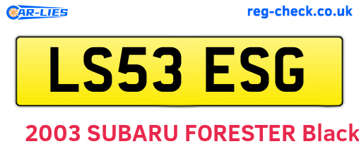 LS53ESG are the vehicle registration plates.